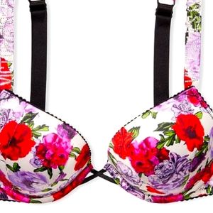 Victoria Secret Bombshell satin shine strap Push-up Bra. 34B multi color
